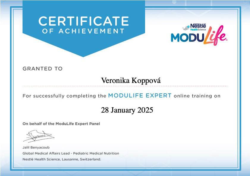 Certifikát chronické střevní onemocnění